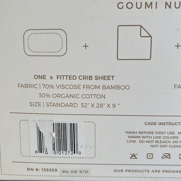 NEW! goumi kids Sea Glass Organic Nursery Bedding Set - 3pc - Picture 5 of 6